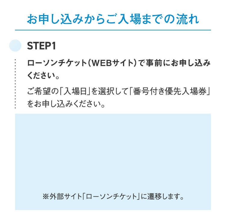 お申し込みからご入場までの流れ